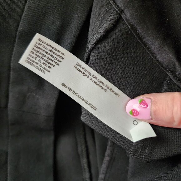 EILEEN FISHER Cuffed Dress slacks wool blend in black size 10 - Picture 4 of 8